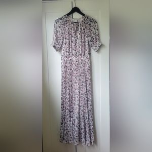 Club Monaco Floral Smock Cuff Pleated Dress